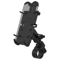 RAP-B-460-A-PD4U:RAP-B-460-A-PD4U_1:RAM® Quick-Grip™ XL Phone Mount with RAM® Tough-Strap™ Handlebar Base