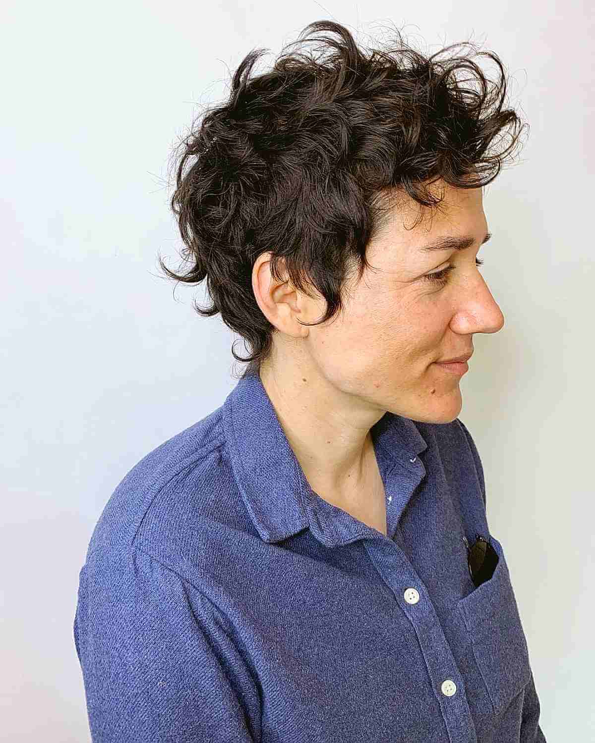 Androgynous Short Curly Pixie