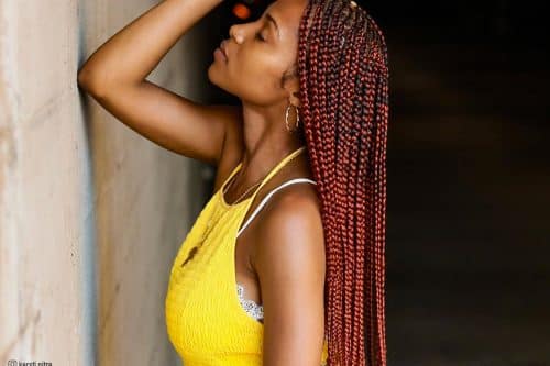 Hottest examples of red box braids for black women