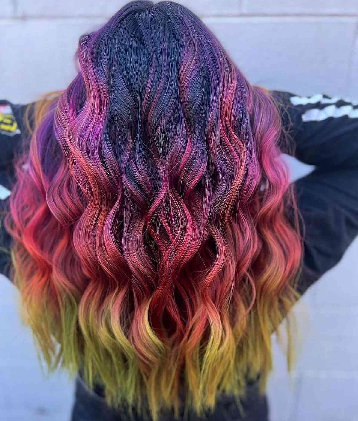 Black to Red-Orange and Yellow Hair Color