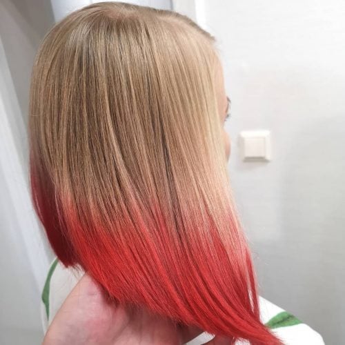 Blonde to Red Ombre