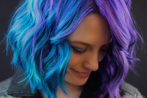 Blue and purple hair colors