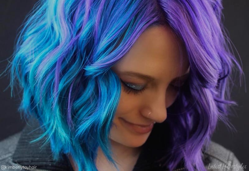 Blue and purple hair colors