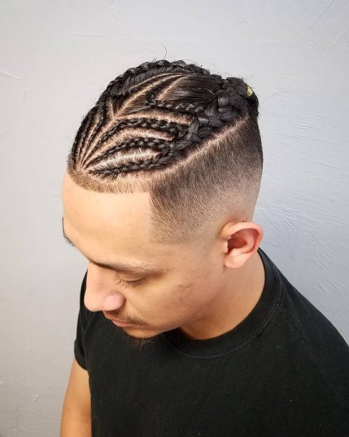 Men Braids with Fade Hairstyle