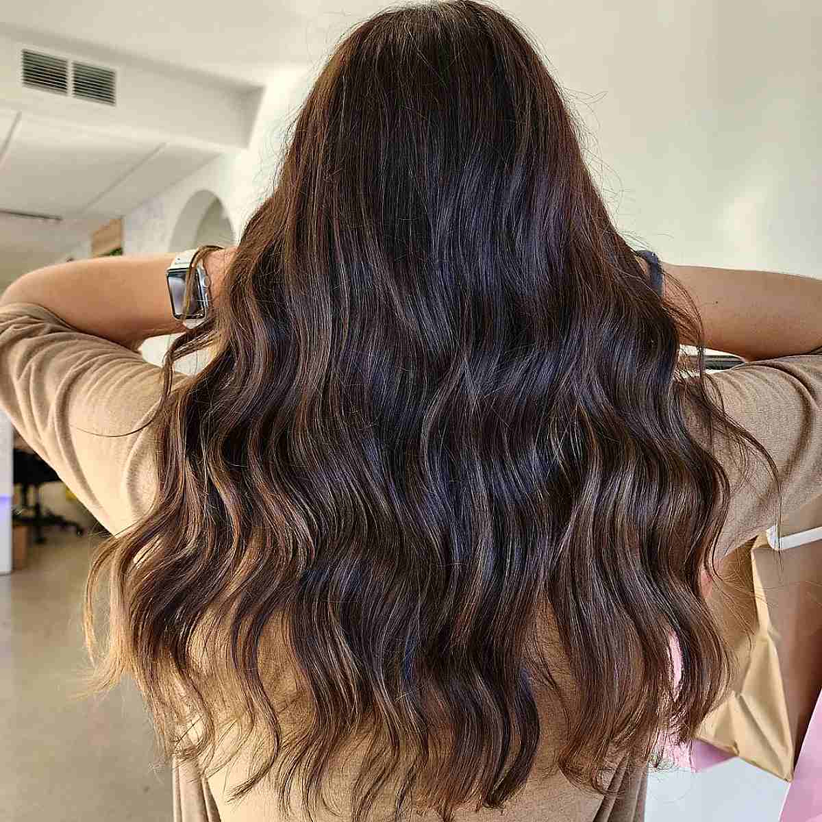 Deep Brunette with Long Layers