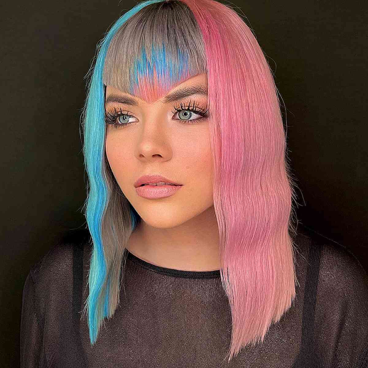 Edgy Amazing Colored Mid-Length Hair