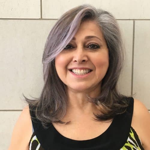 Gray Feathered haircut for women over 50