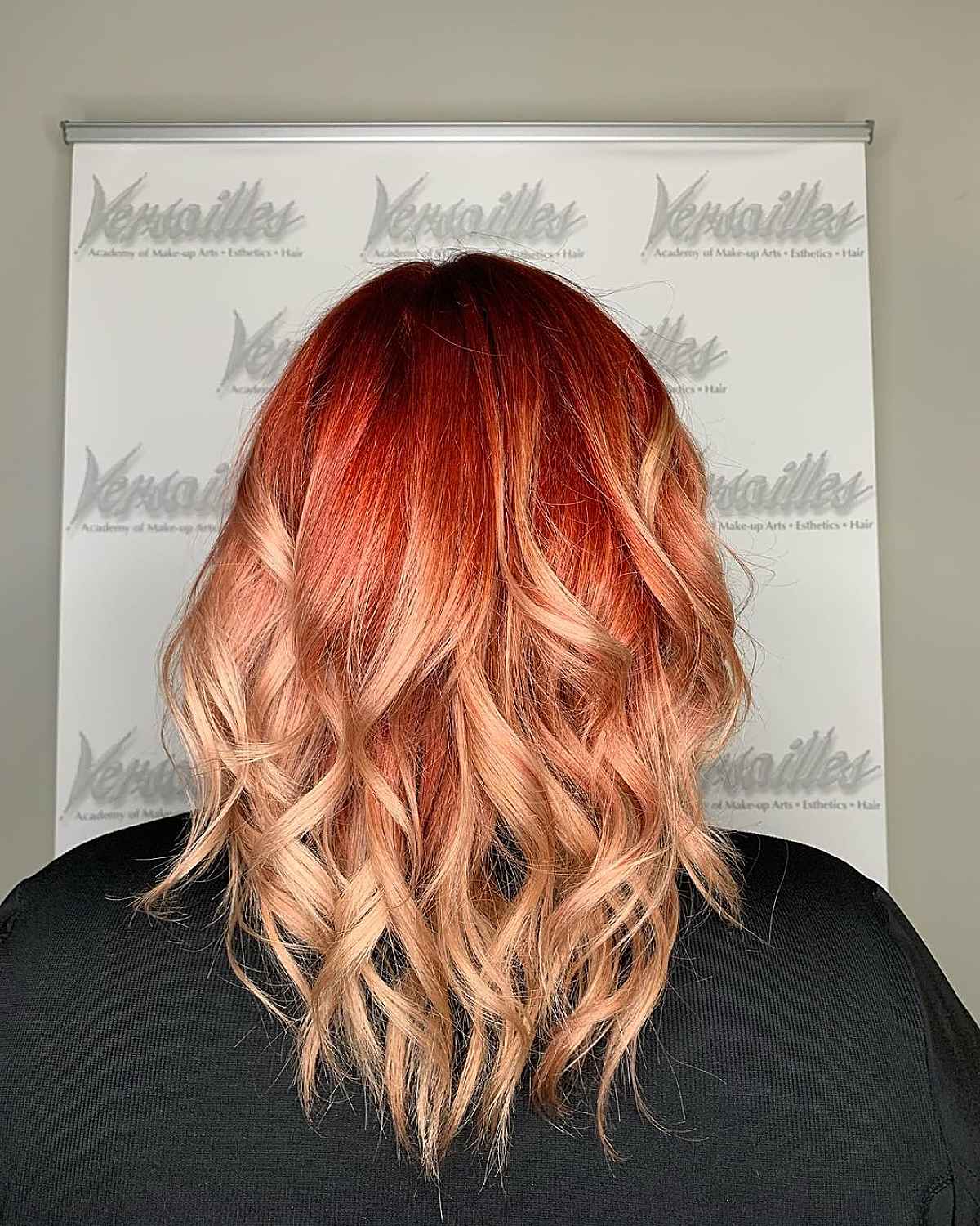Orange reverse ombre for curls