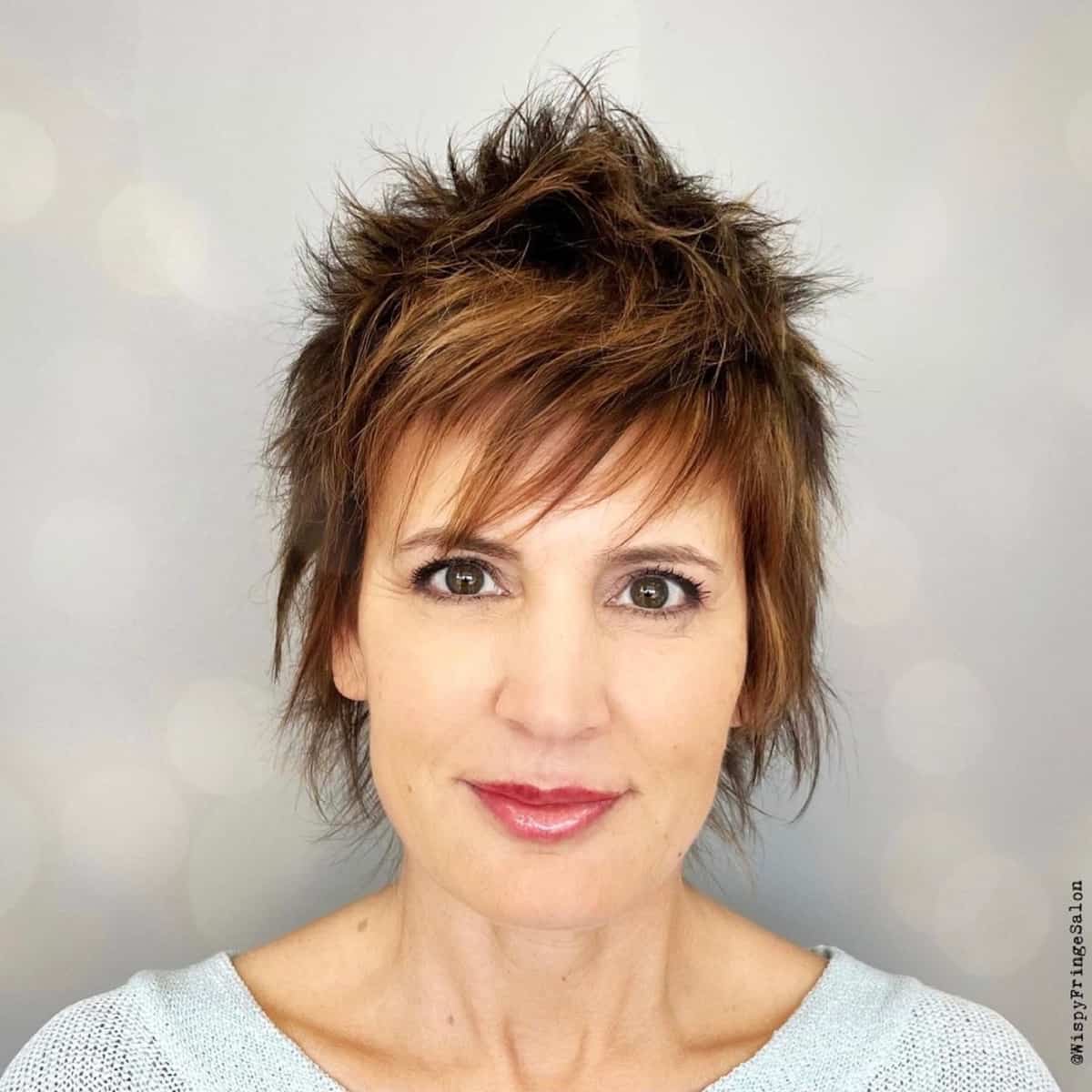 piecey pixie cut for a women over 50