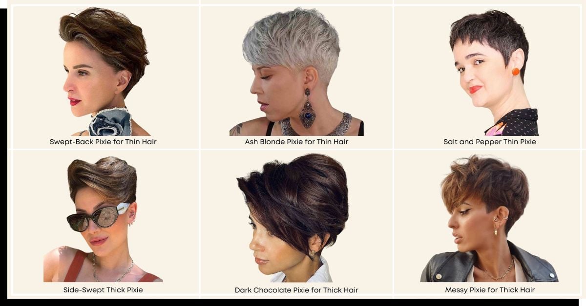 Pixie cuts for different hair density