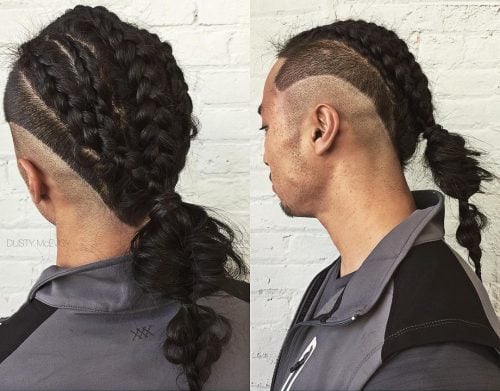 Ponytail Braids with Mid-Fade