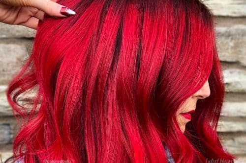 Red balayage hair colors