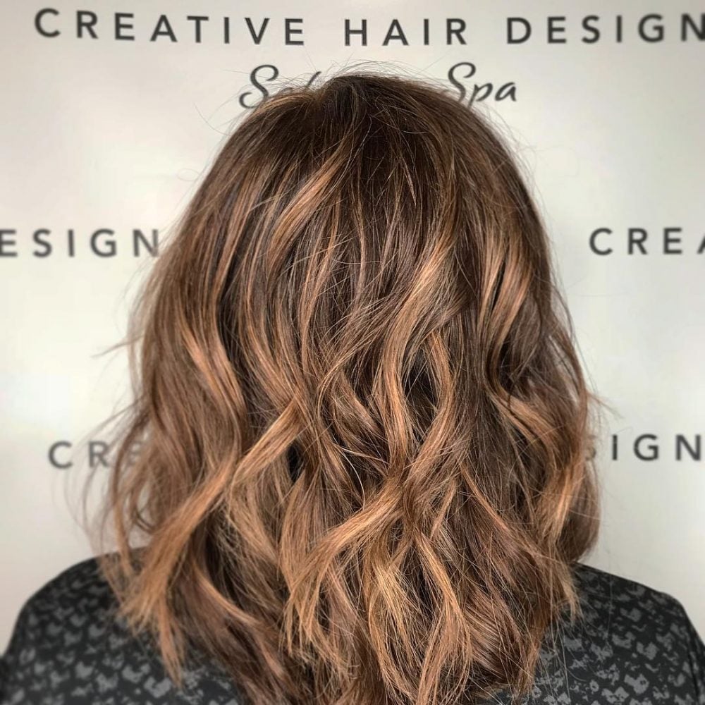 Rich Fall Brown with Caramel Highlights