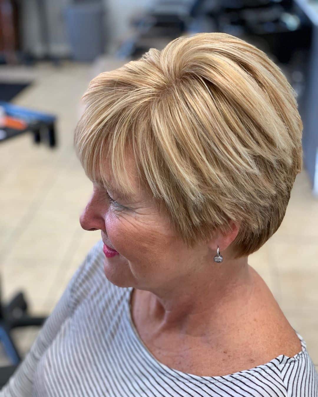 short ash blonde haircut for a woman over 70