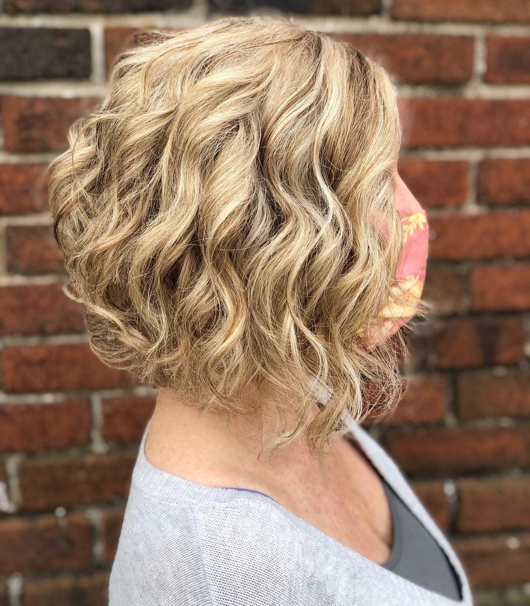 Blonde Short Curly Bob for Women Over 50