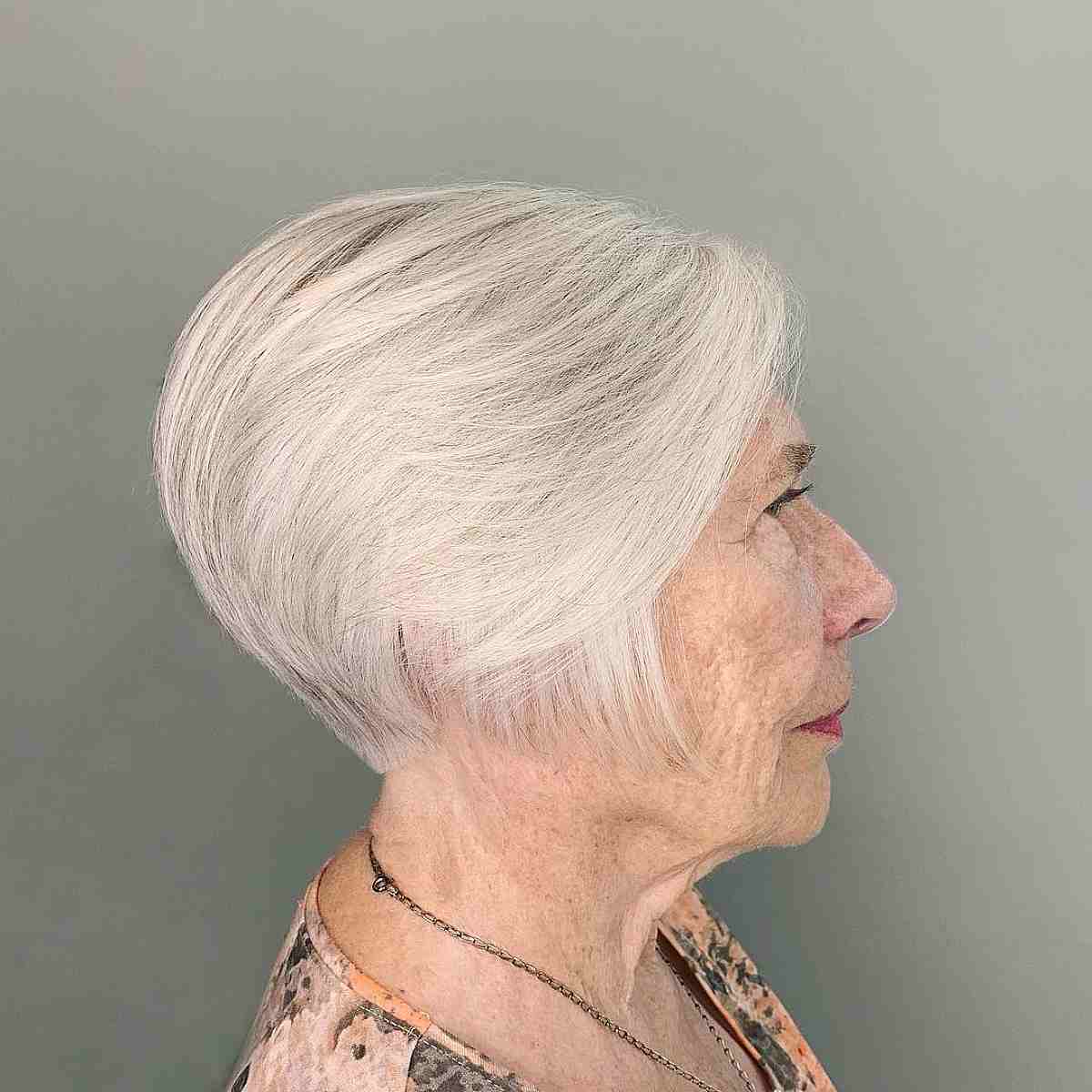 Short Graduated Bob for Older Women with fine hair