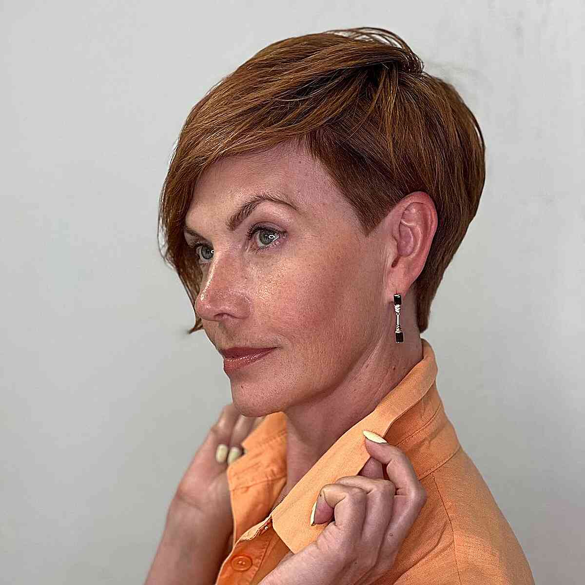 Short Tapered Long Pixie Cut for Ladies Aged 40