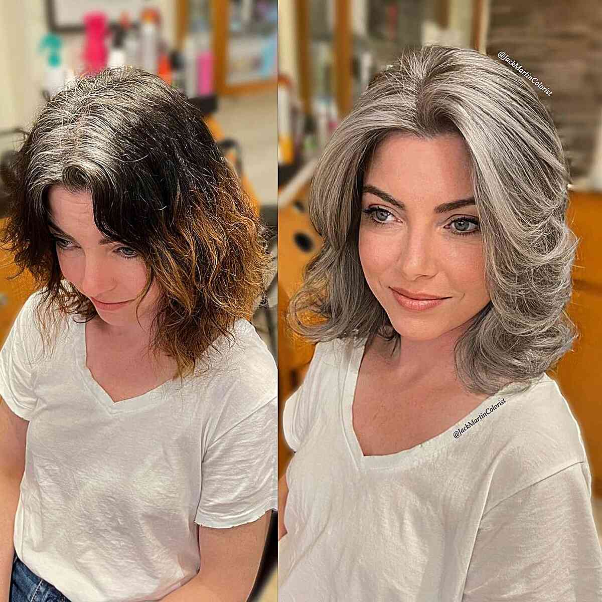 Stunning Face-Framing Silver Layers for ladies wanting a complete makeover