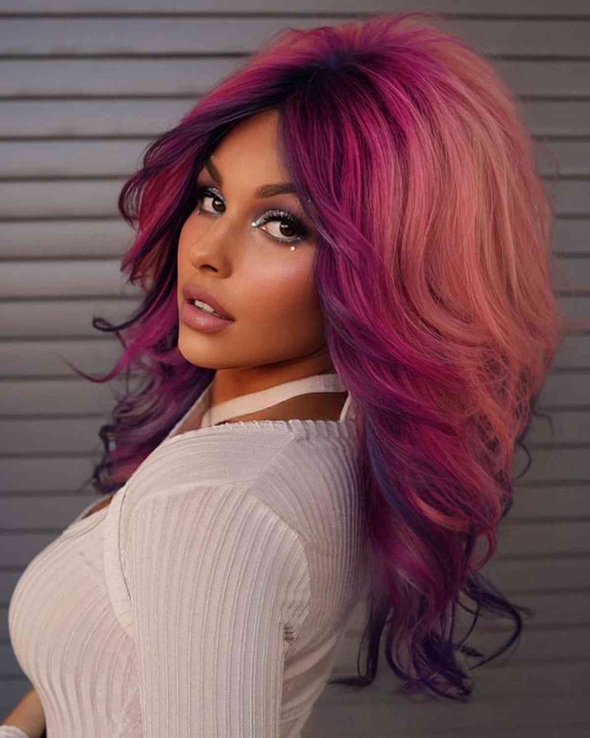 Stunning Purple and Pink Balayage Hair Color Ideas