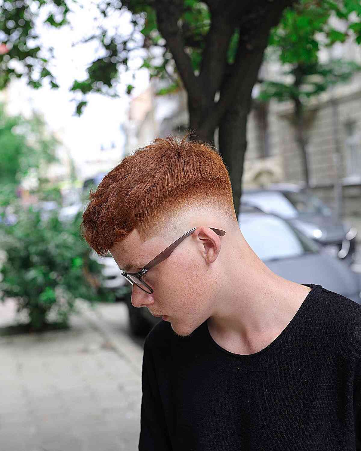 Taper Fade for Straight Hair for Guys with glasses