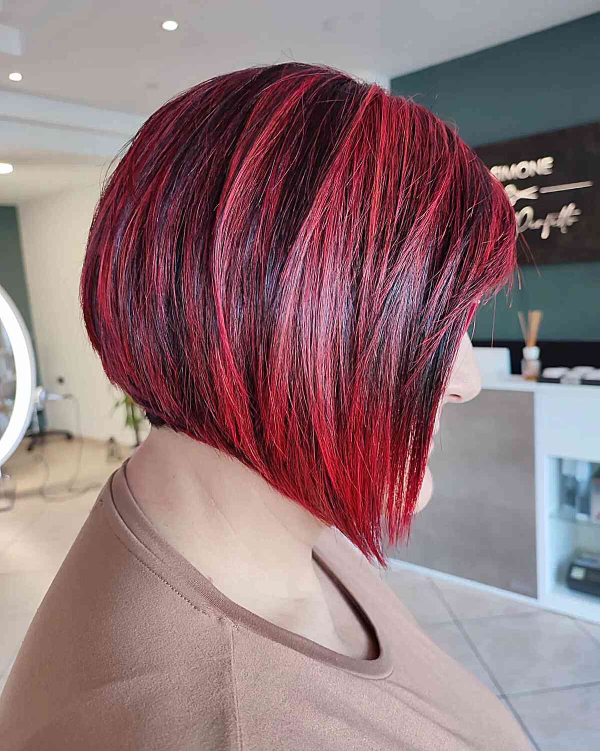 Tapered A-Line with Red Hair