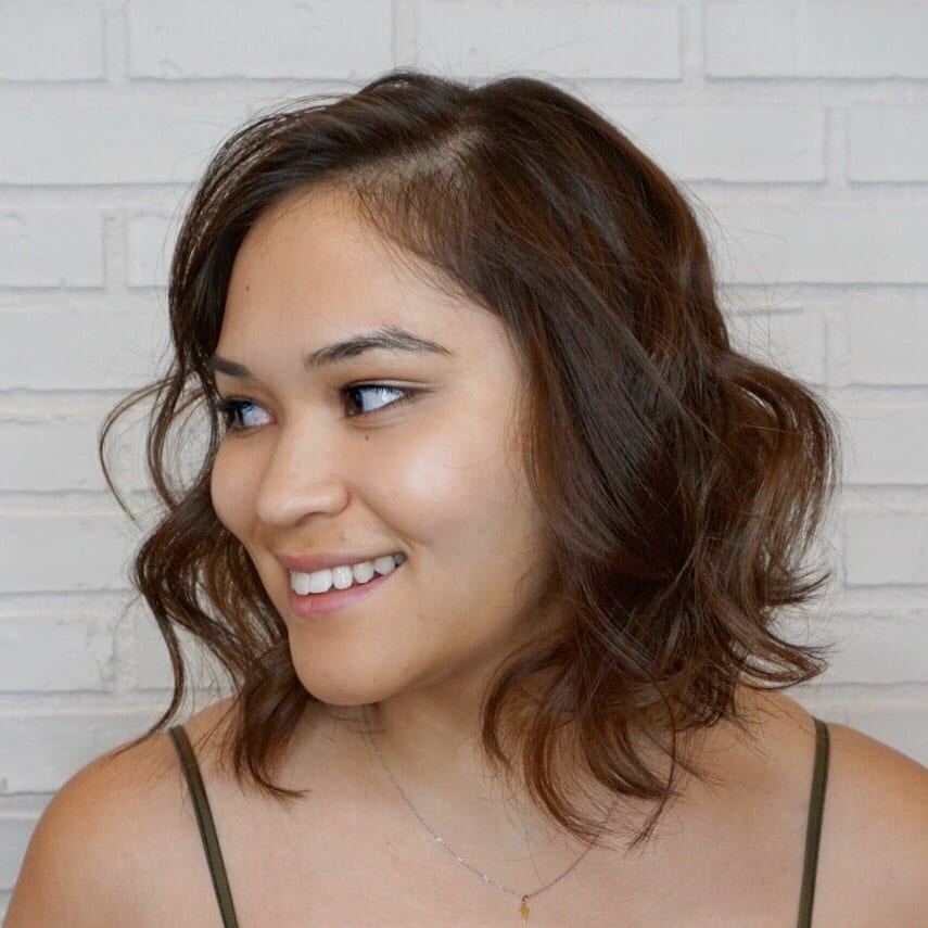 Gorgeous Textured Bob with Side Part for Chubby Face Shapes