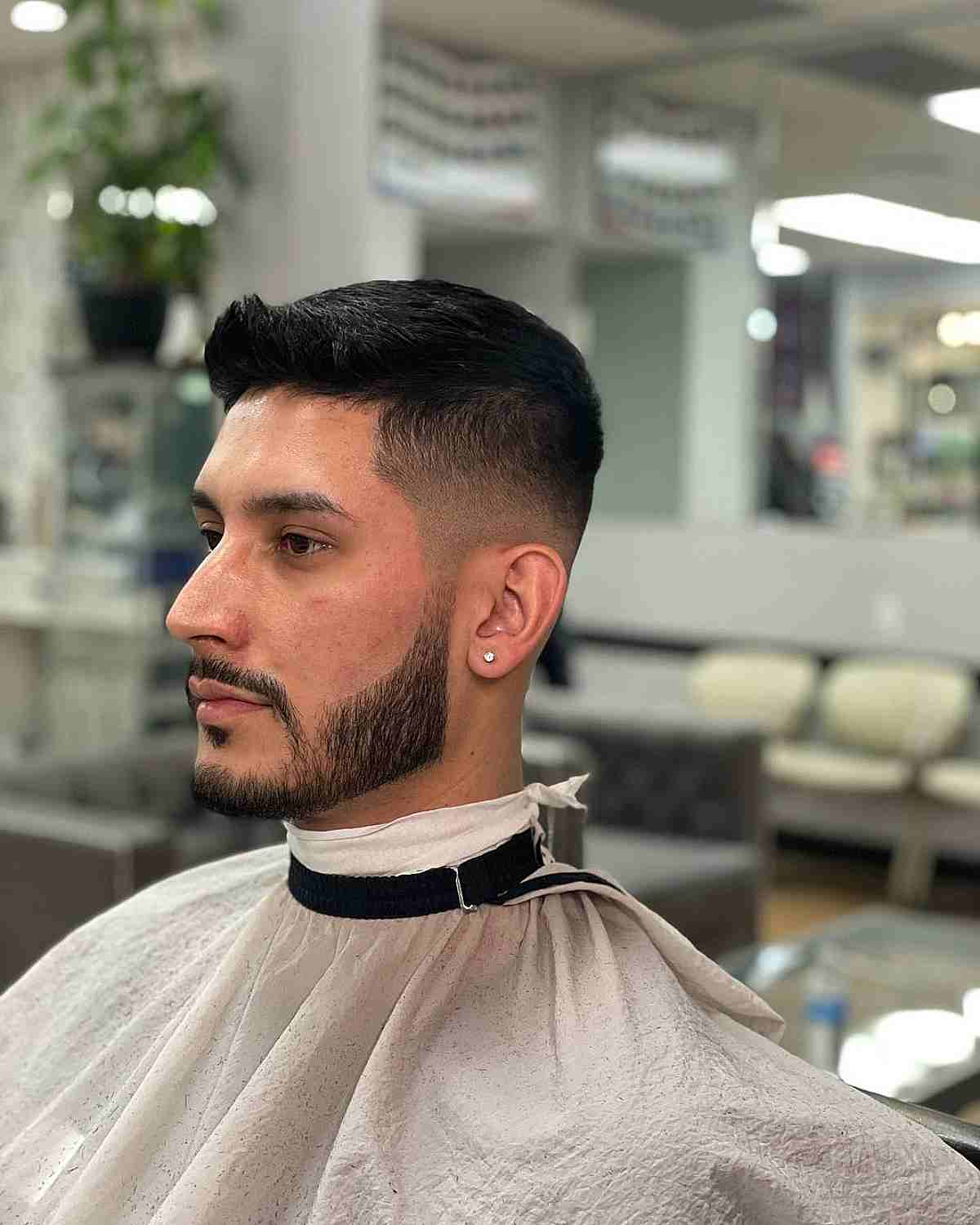 Textured Quiff with Classic Taper Fade Haircut