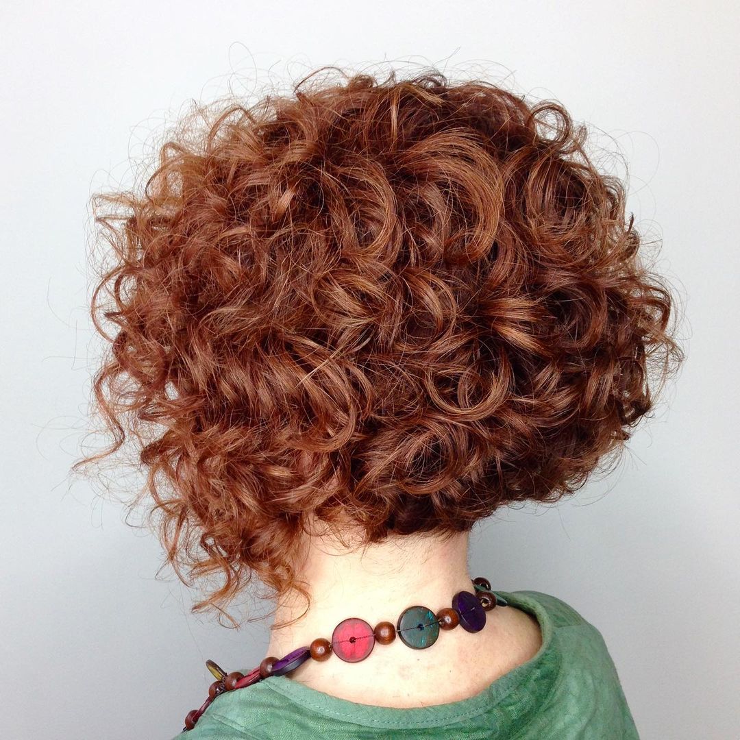The Playful Curly Inverted Bob Haircut