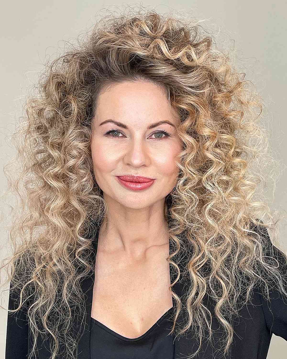 Thick Long Blonde Curls for Ladies 50 and Over